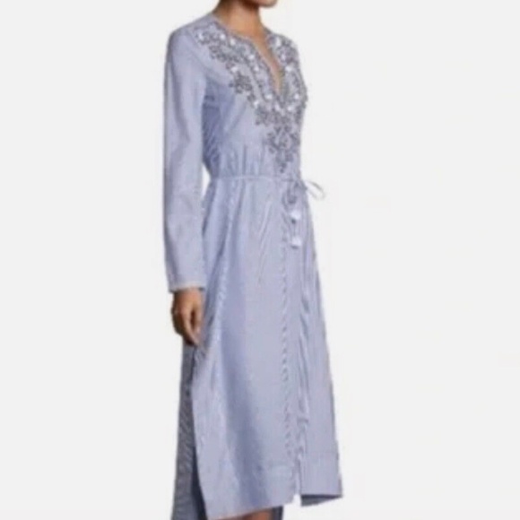 SOLD TORY BURCH ADELE EMBELLISHED CAFTAN DRESS – SIZE SMALL - Picture 2 of 9